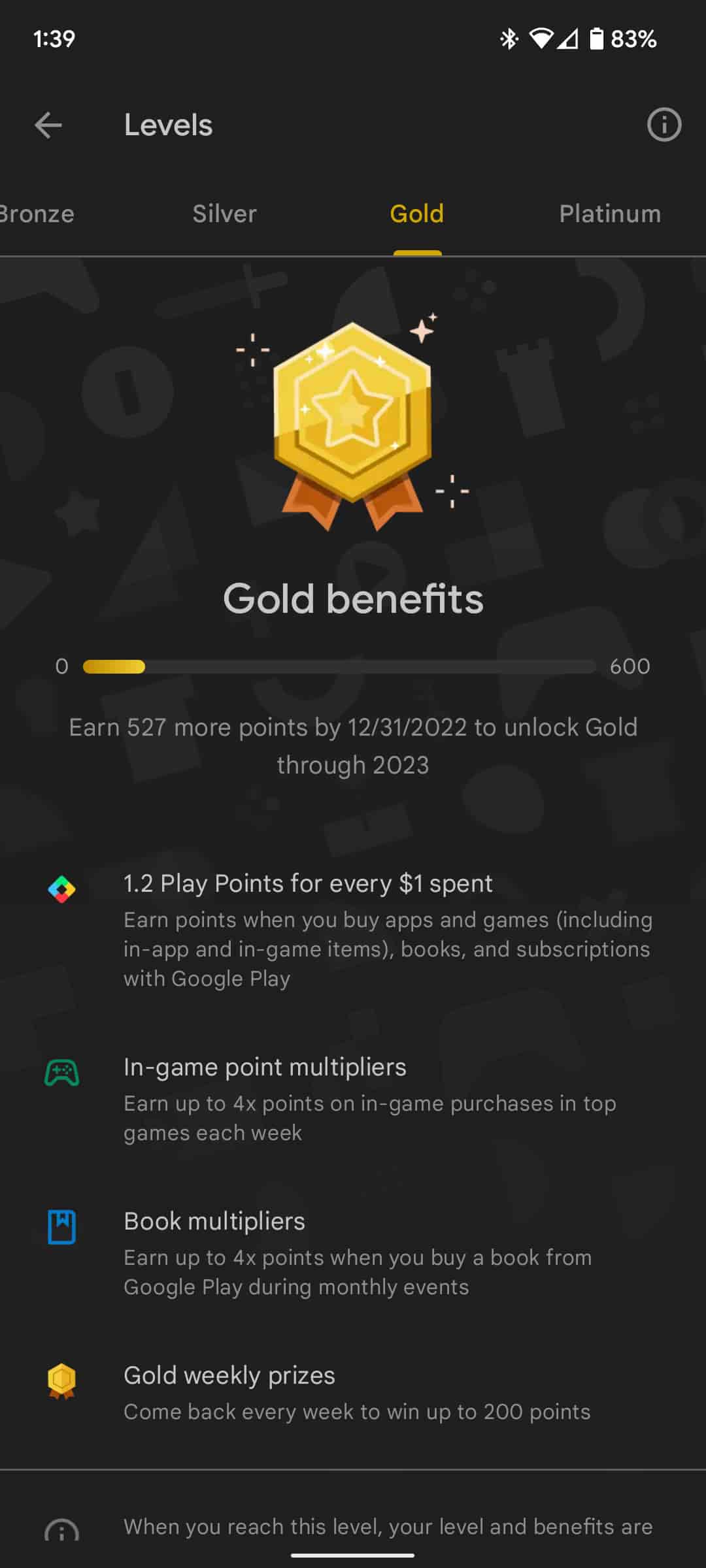 Google Play Points Gold