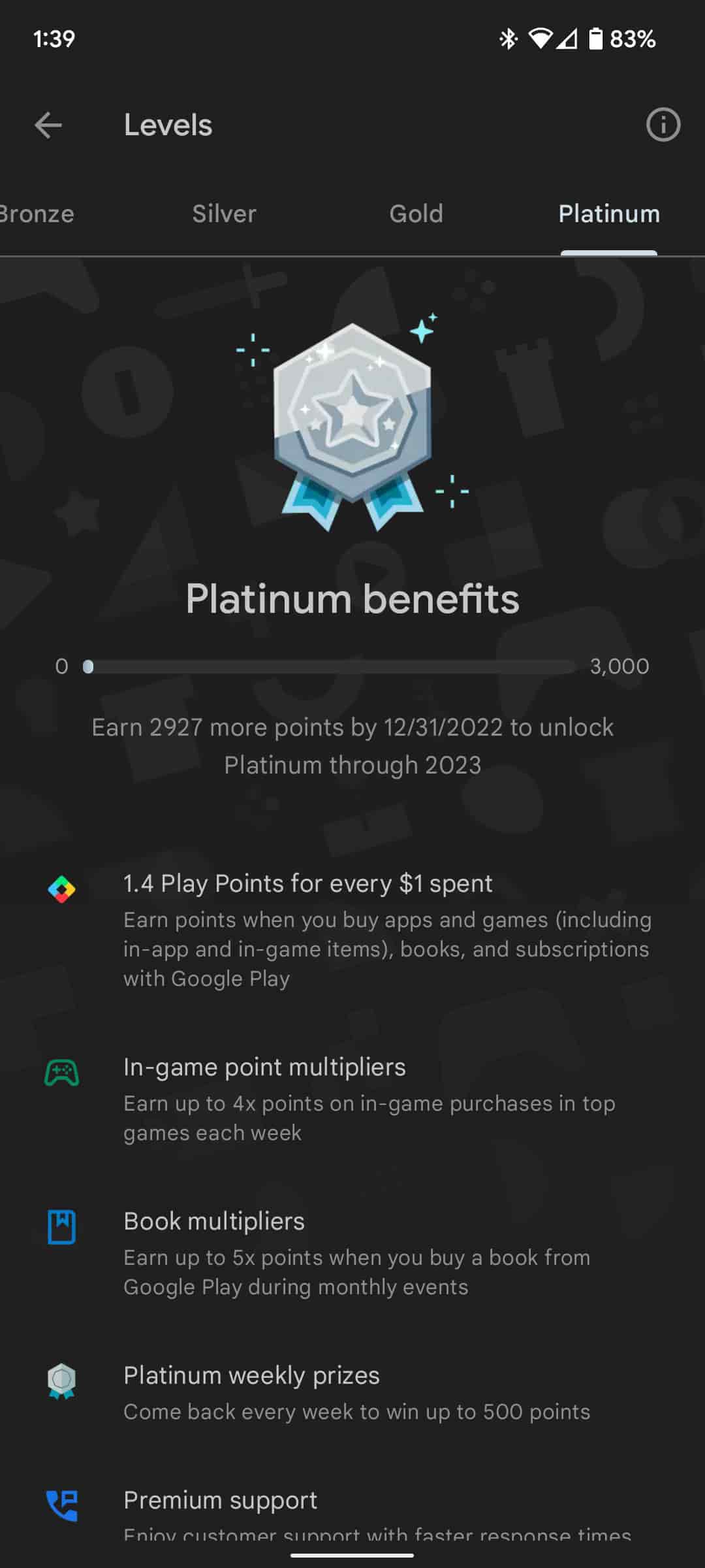 Google Play Points Platinum