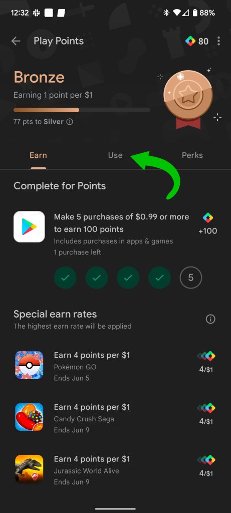Use Google Play Points