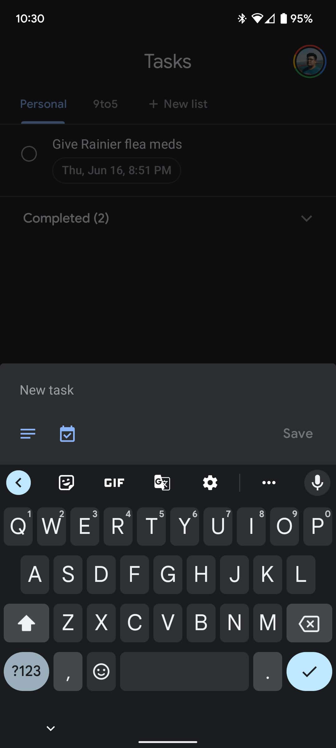 Google Tasks add task