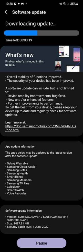 Samsung June update