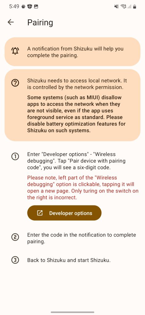 Shizuku Wireless Pairing
