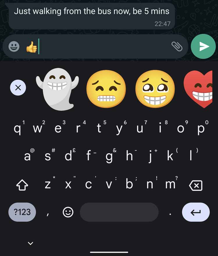 emoji kitchen gboard predictive text bar