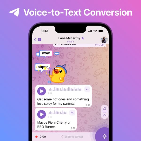 telegram premium voice to text
