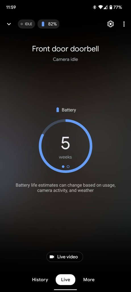 Nest Doorbell battery life