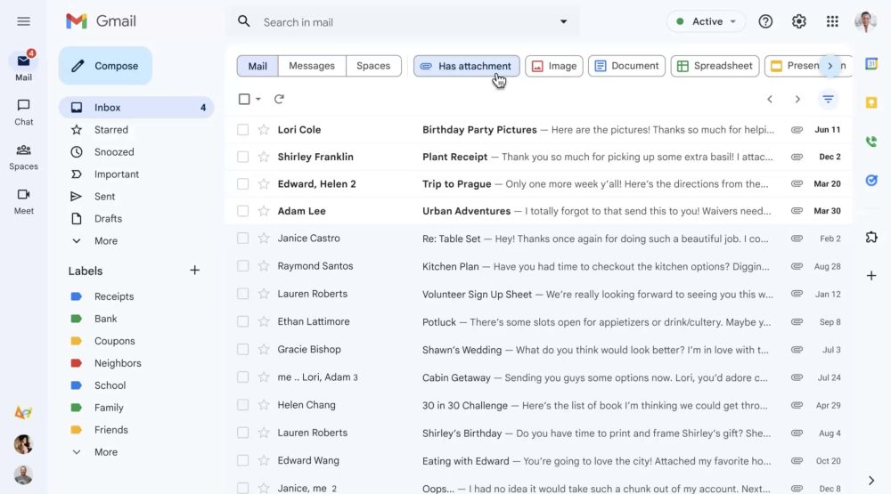     Gmail content that you redesign