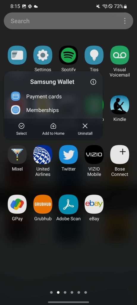 App info Samsung Wallet