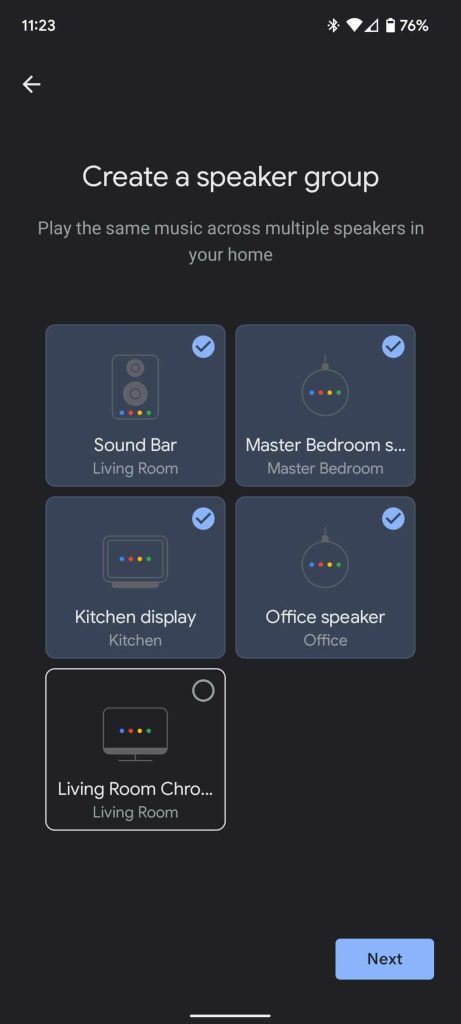 Multiple speakers in music group Google Home