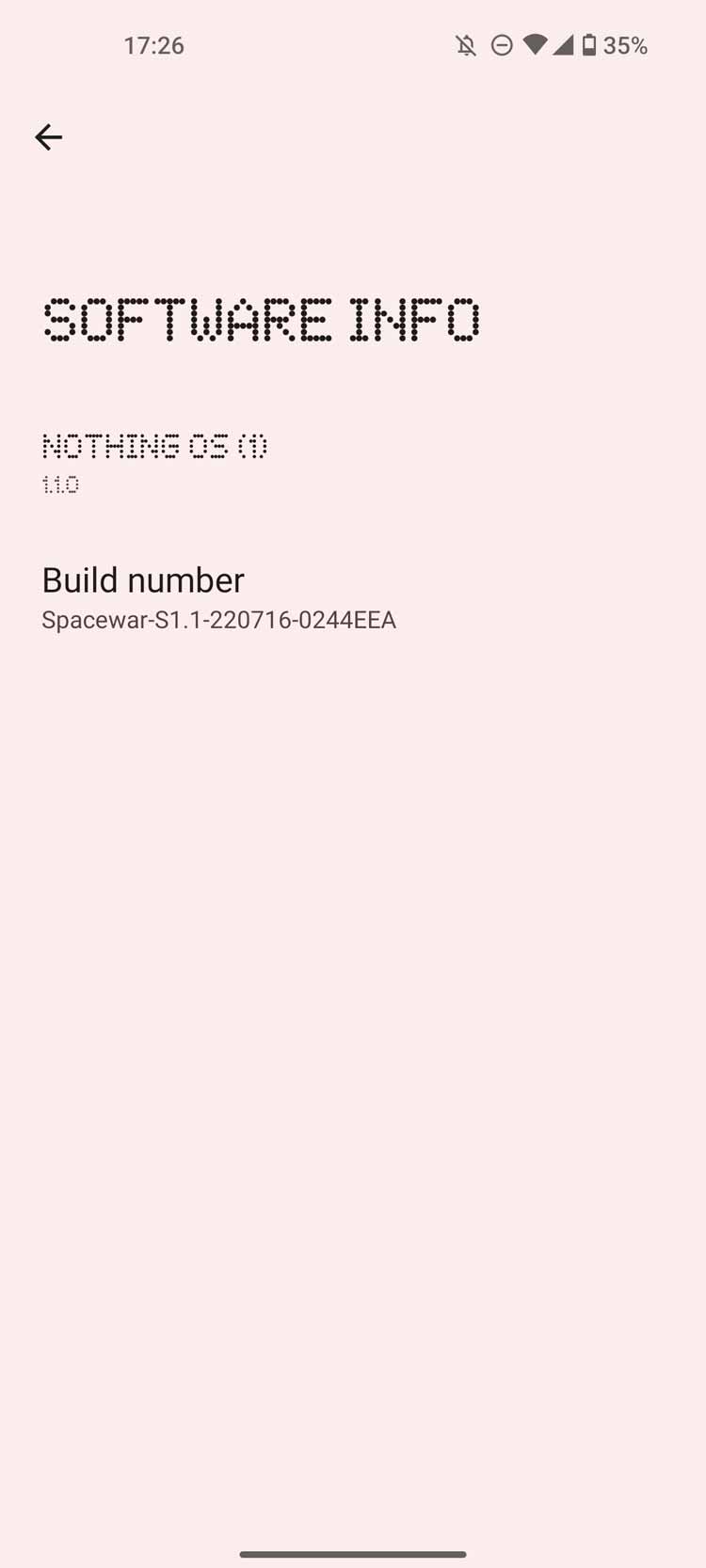 Nothing OS 1.1.0 software build
