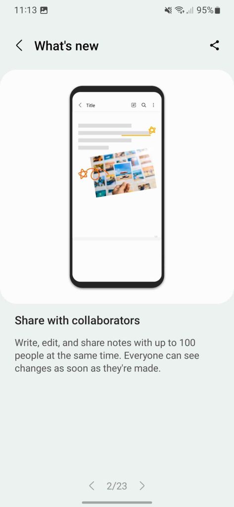 Collaboration One UI 5 Samsung Notes