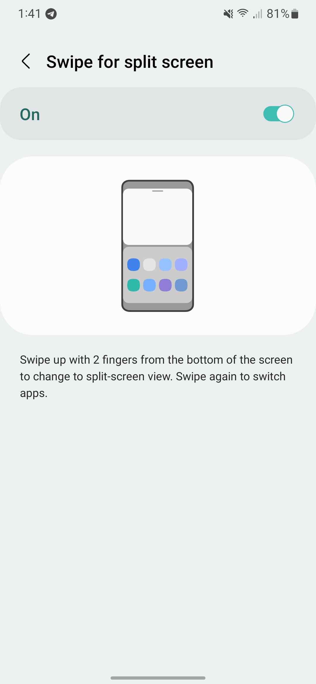 One UI 5 Swipe for Split Gesture