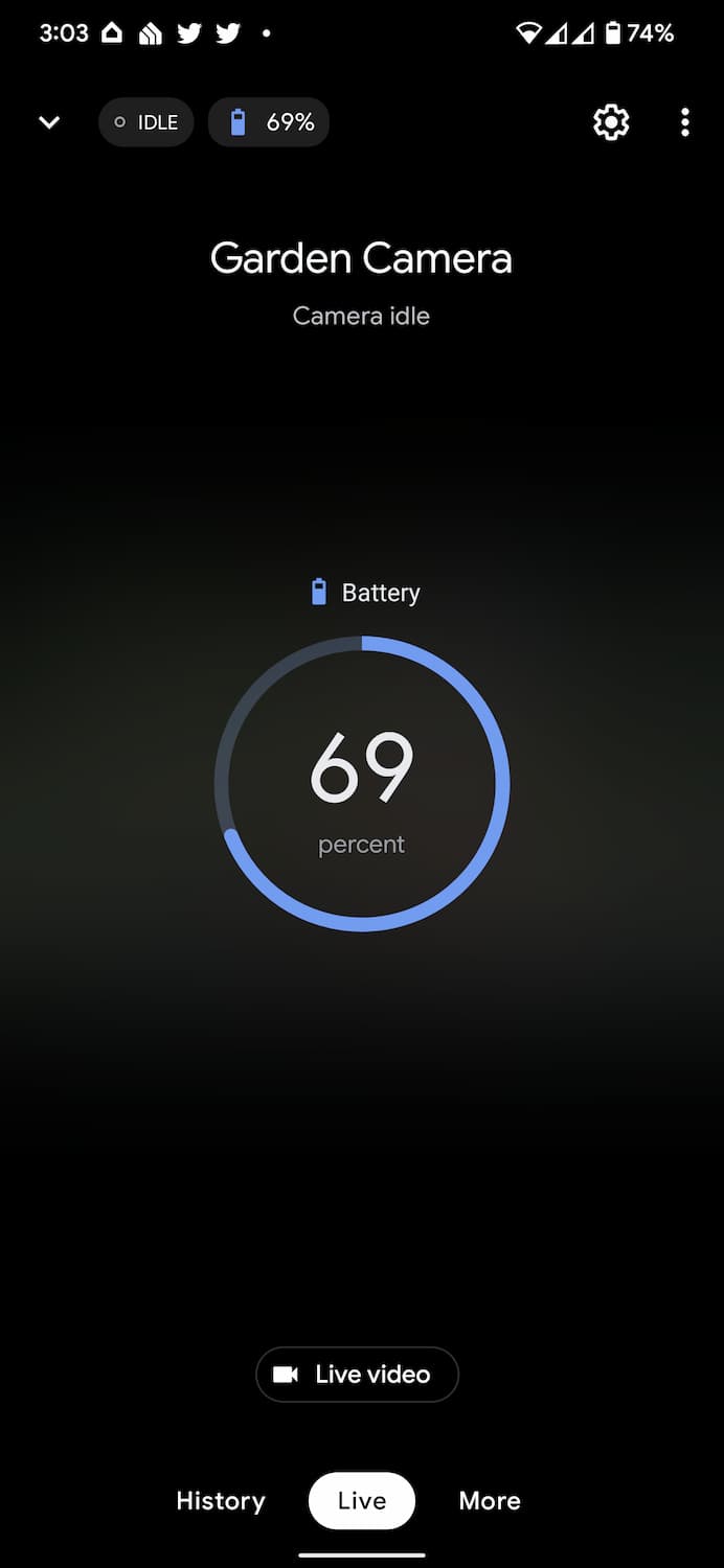 nest cam (battery) app idle