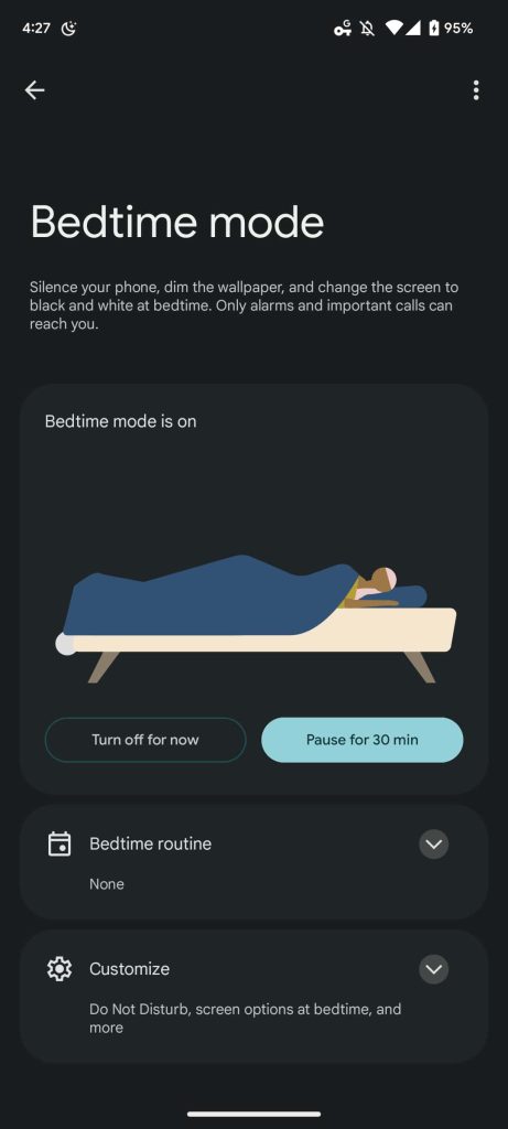Režim spánku pro Android 13