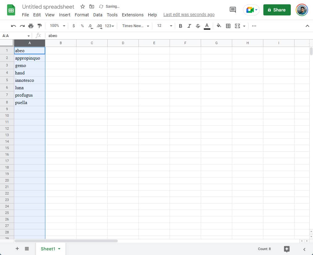 How to alphabetize data in Google Sheets