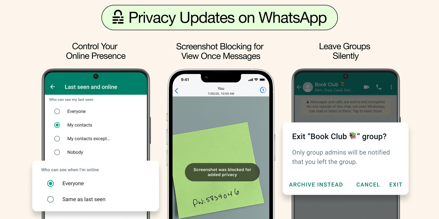 WhatsApp adds screenshot blocking and more