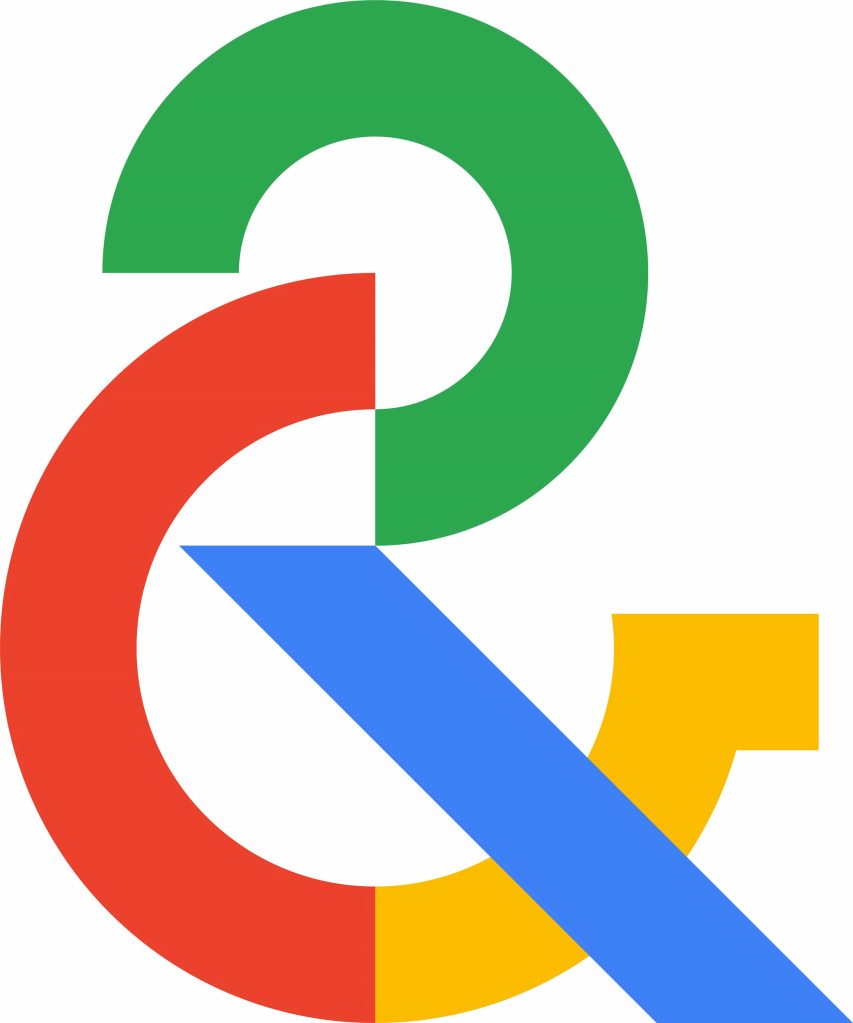 New Ampersand logo for Arts & Culture, broken into four distinct segments, each using one of Google's four colors: Green, red, blue, and yellow