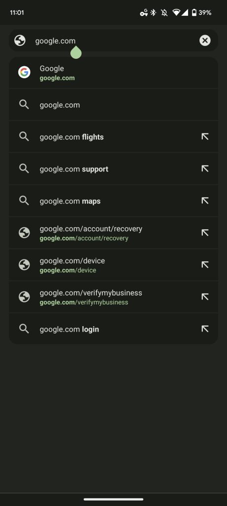 Chrome Android address bar redesign