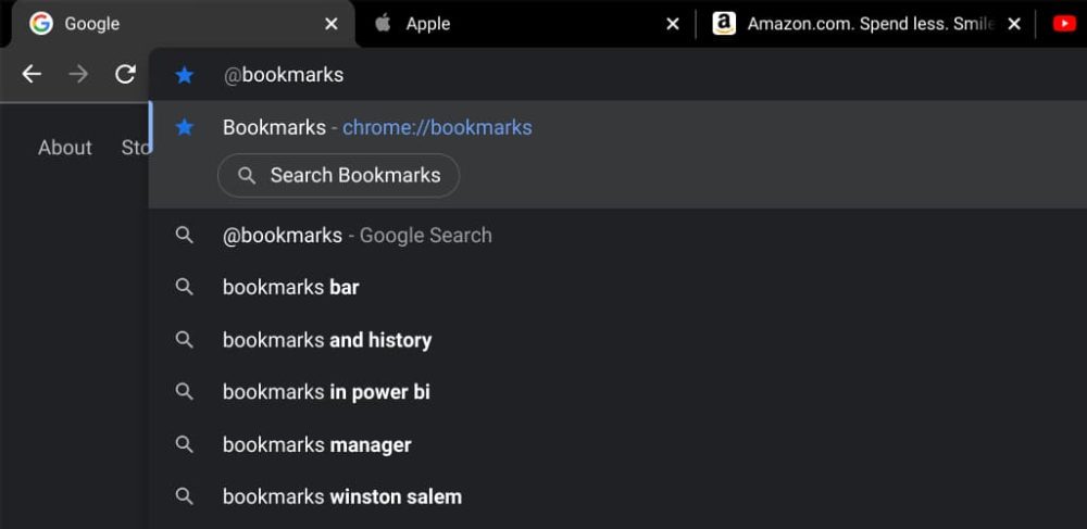 Chrome search history 