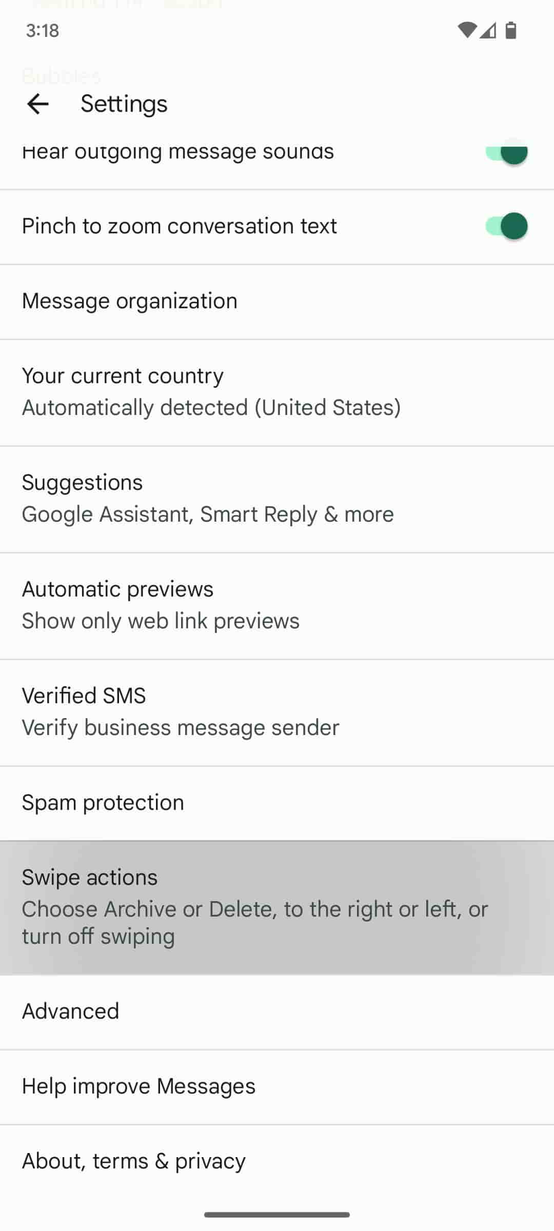 Change your 'Swipe actions' in Google messages Here's how