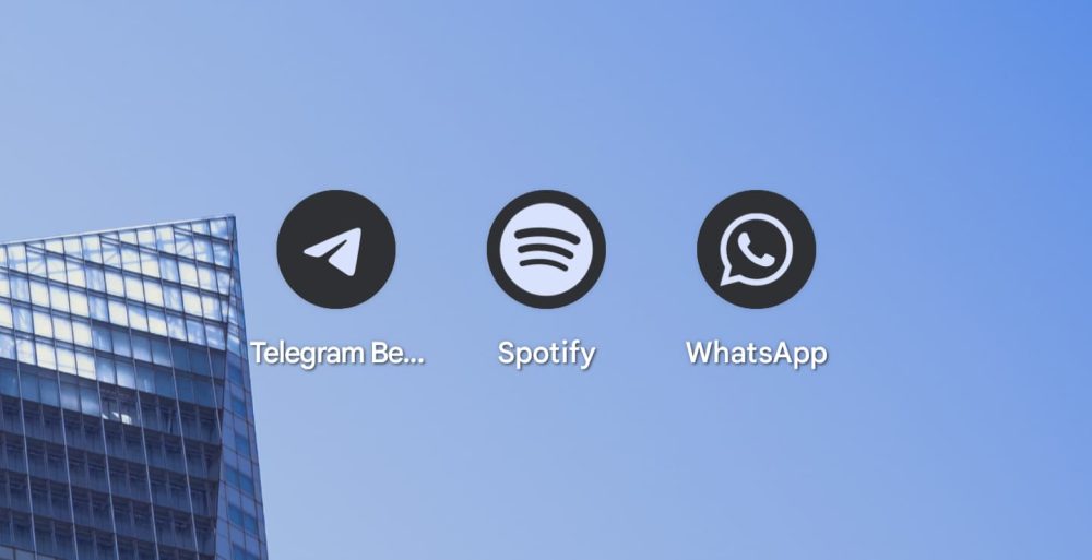 android 13 themed icons spotify telegram whatsapp