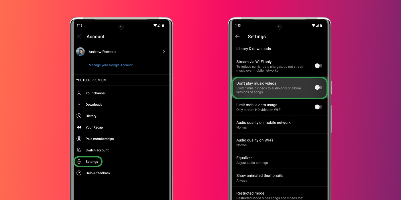 YouTube Music's audioonly mode How to use it to save data