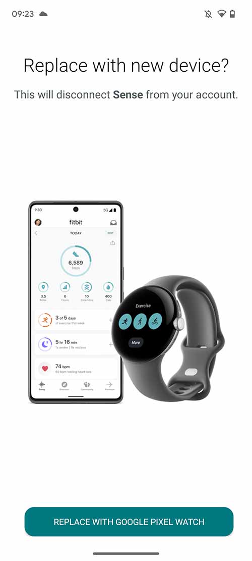 Aplicația Fitbit Pixel Watch