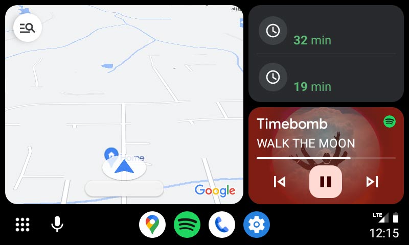 taskbar widgets media control android auto
