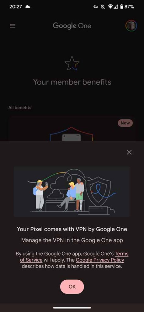 google one vpn pixel 7