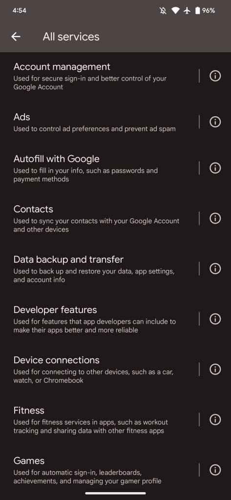 Google Play services explanation