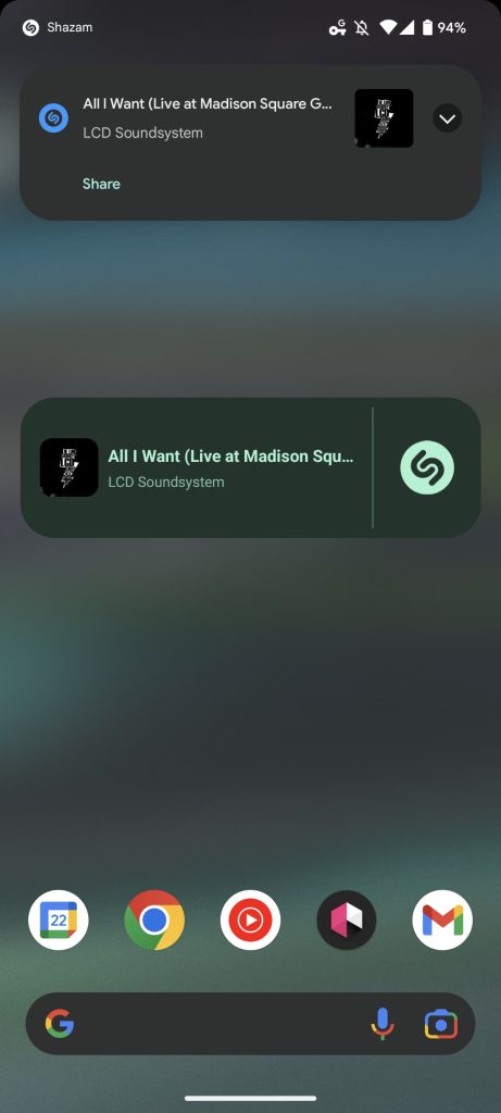 Shazam Android widget
