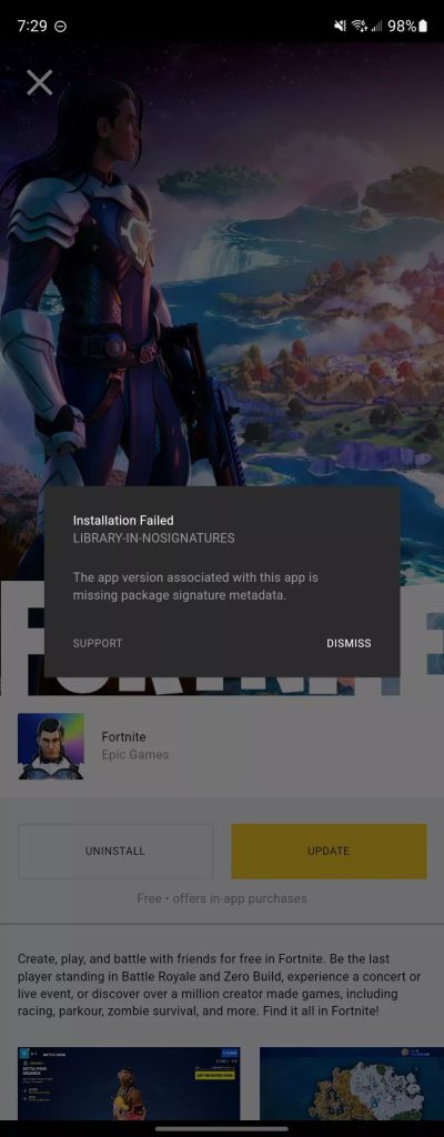 Fortnite mobile problem: the epic games app say device not supported : r/ FortNiteMobile