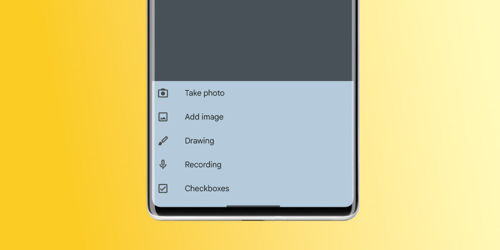 google keep note features types