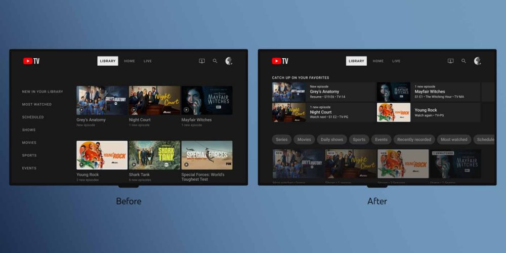 YouTube TV Redesigns The Library And Live Guide YouTube TV Redesigns The Library And Live Guide