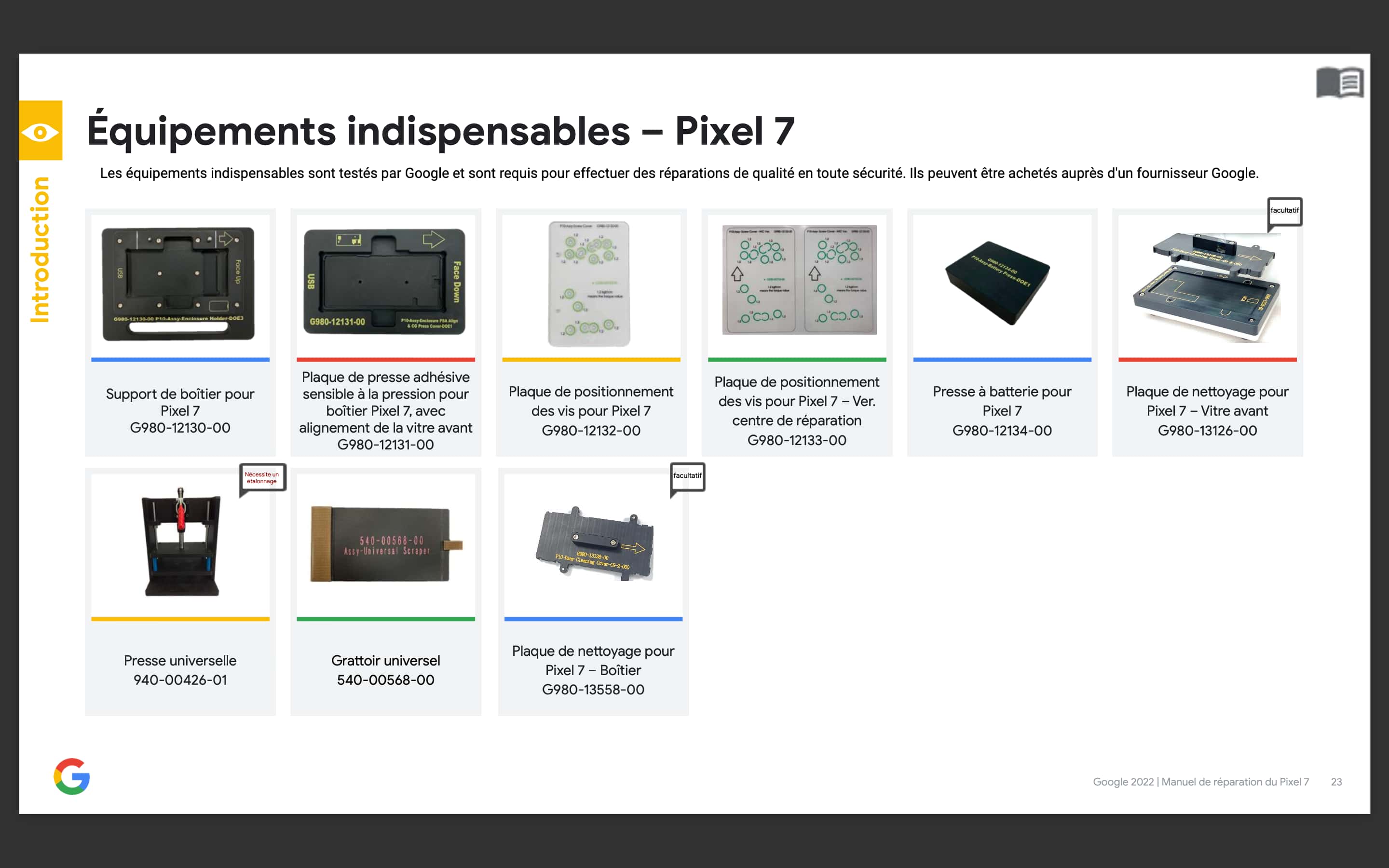 Google offers Pixel 7 and 7 Pro repair manuals in French