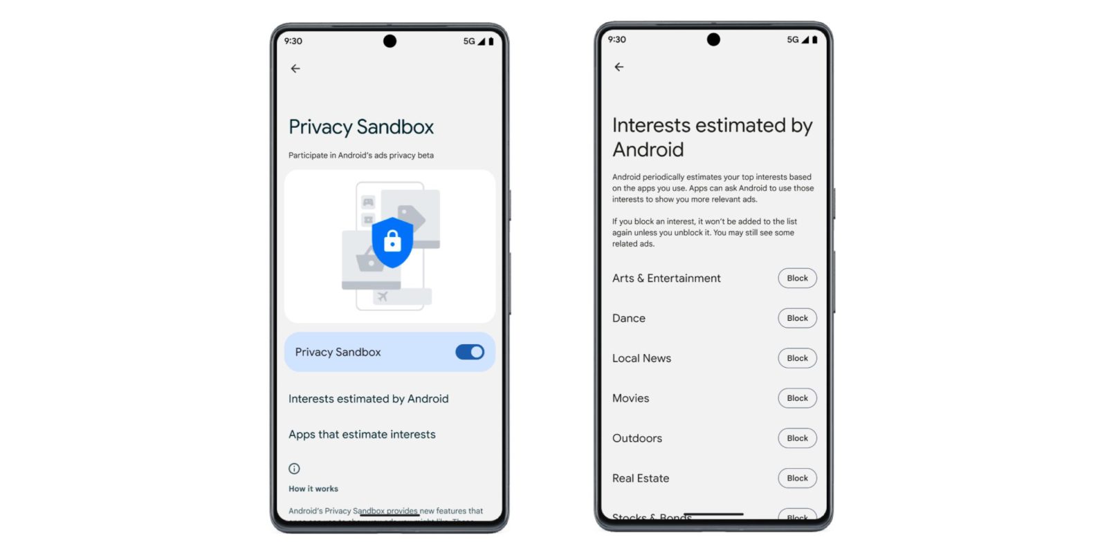 Privacy Sandbox Beta Android 13