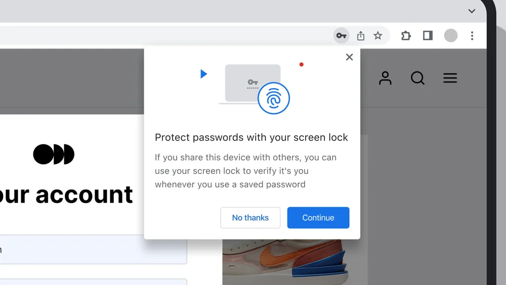 Chrome password fingerprint