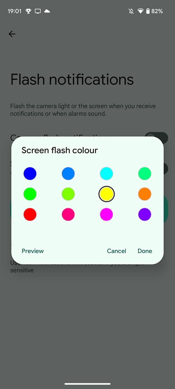 Android 14 DP2 Flash notifications emulate notification LED