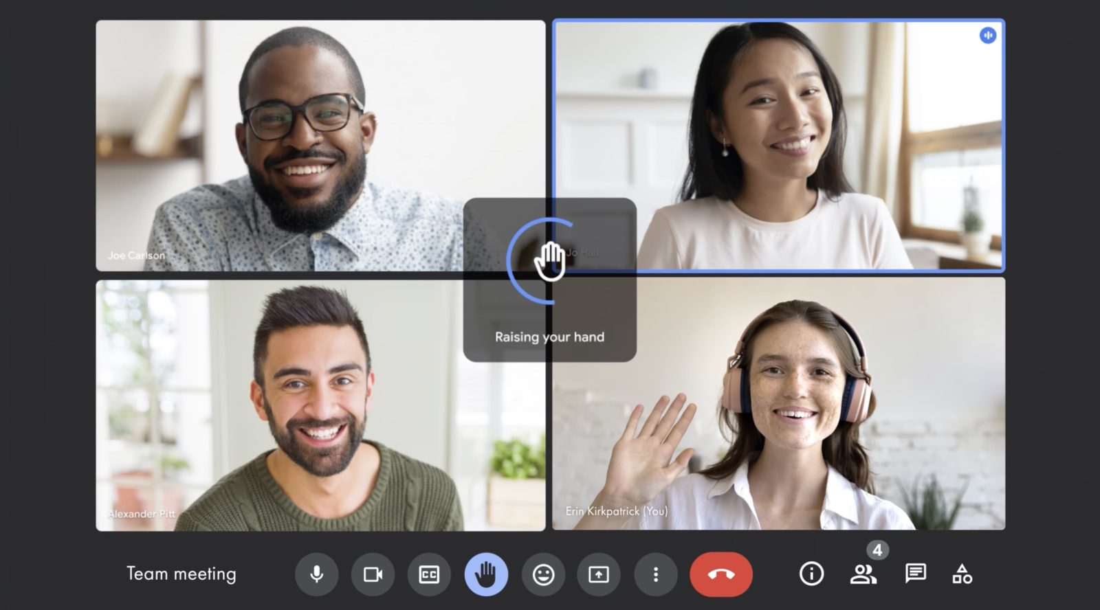 Google Meet AI hand raise