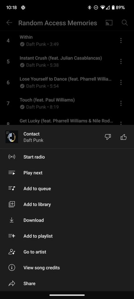 YouTube Music begins rolling out song and album credits