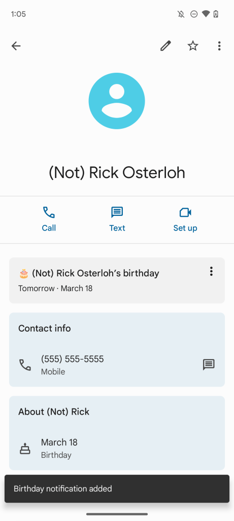 Google Contacts will soon offer to notify you when it’s someone’s birthday
