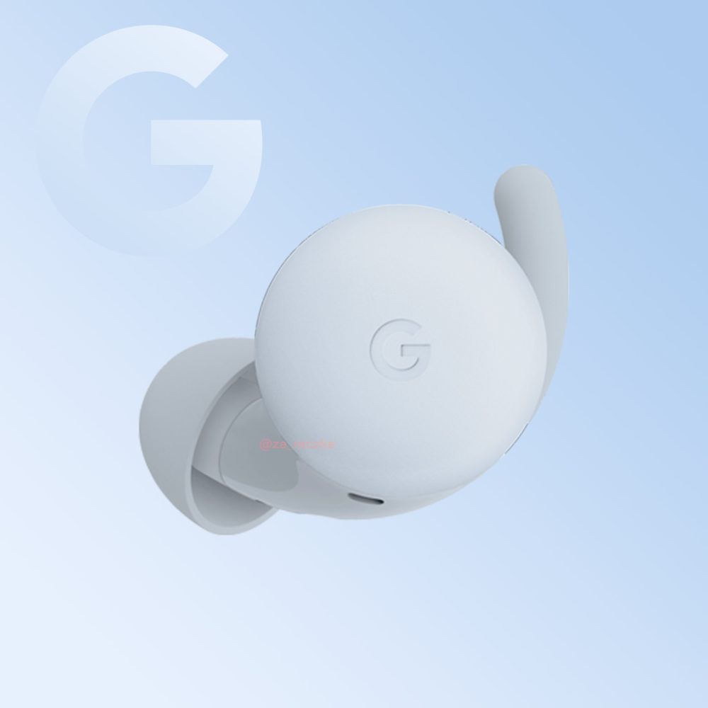 Pixel Buds A-Series single earbud in new "Sky Blue" color