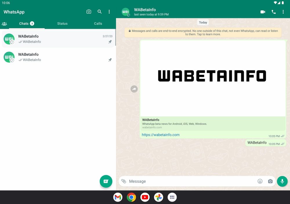 WhatsApp is adding better support for Android tablets with split-view