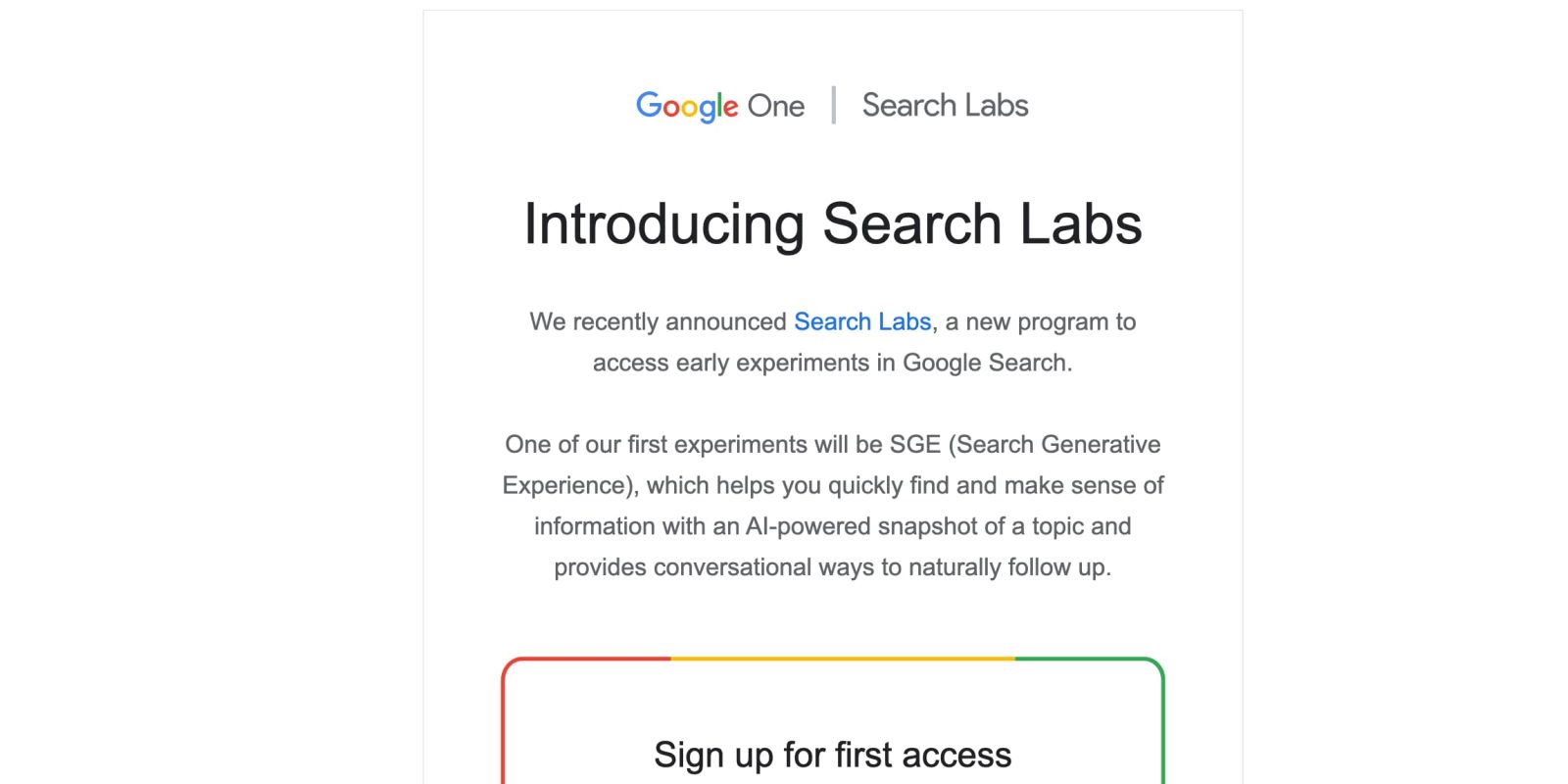 Laboratoires de recherche Google One