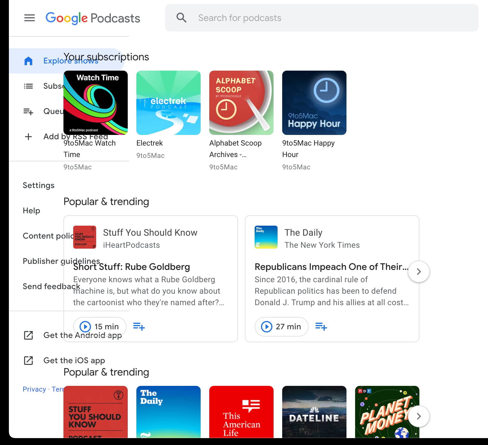 [Fixed] The Google Podcasts Website Is Partially Broken