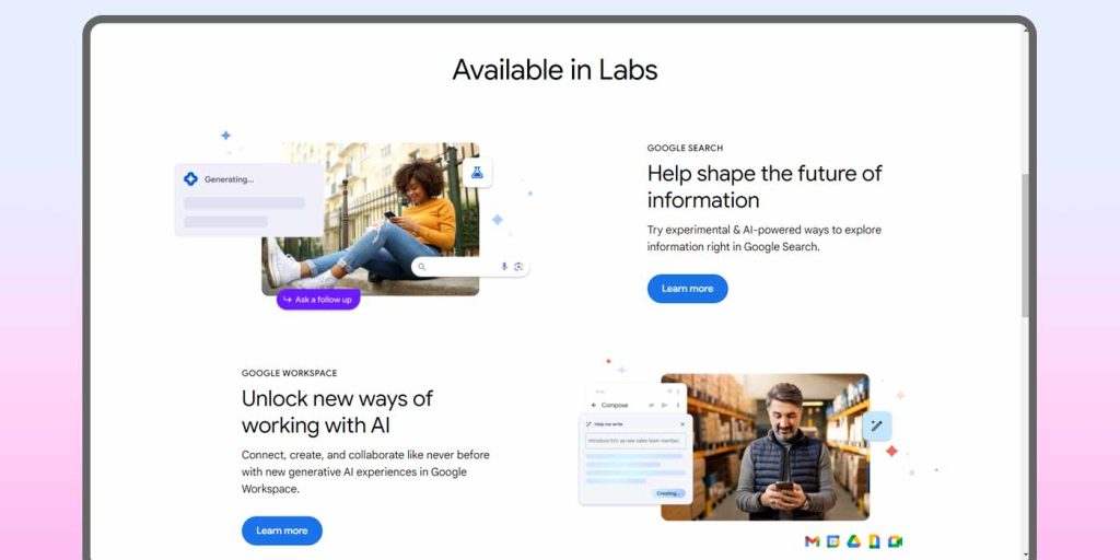 google sign up labs AI
