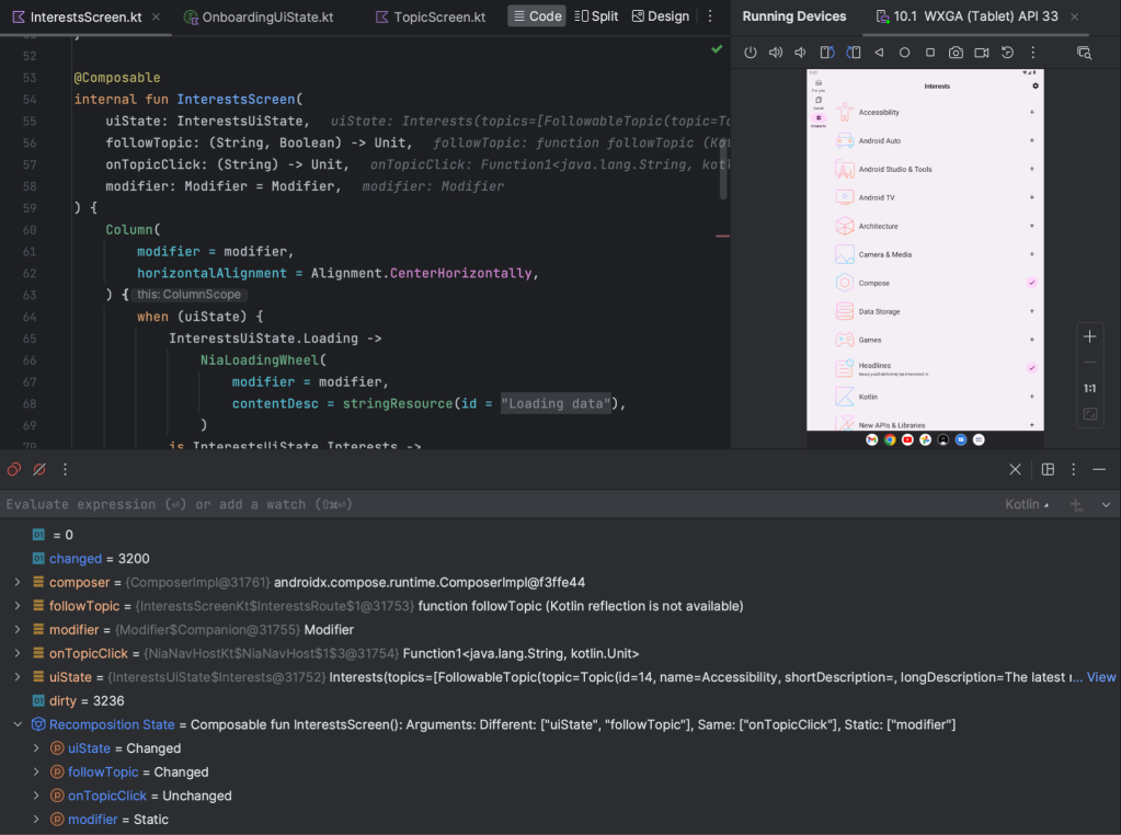 android studio compose ui changed