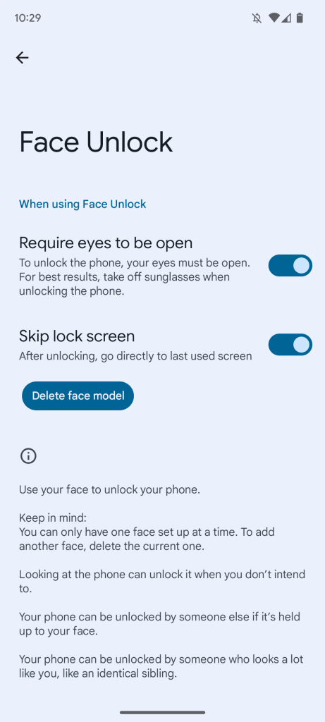 pixel 7a face unlock
