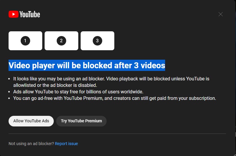 YouTube Testing Ad Blocker Blocking, Including On Mobile