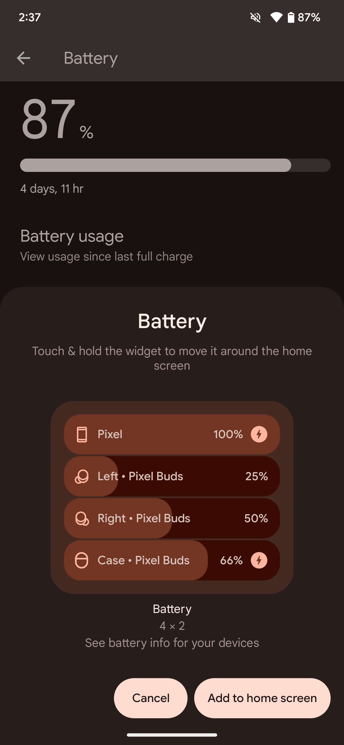 Android 14 adds a new way to access the battery widget