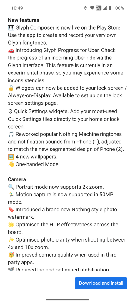 Nothing Phone (2) gets launch day update with camera improvements, fixes